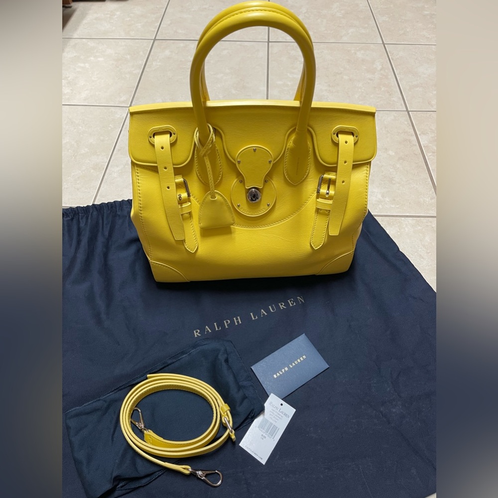 Ralph Lauren Collection Soft Ricky 33 Calfskin Bag yellow